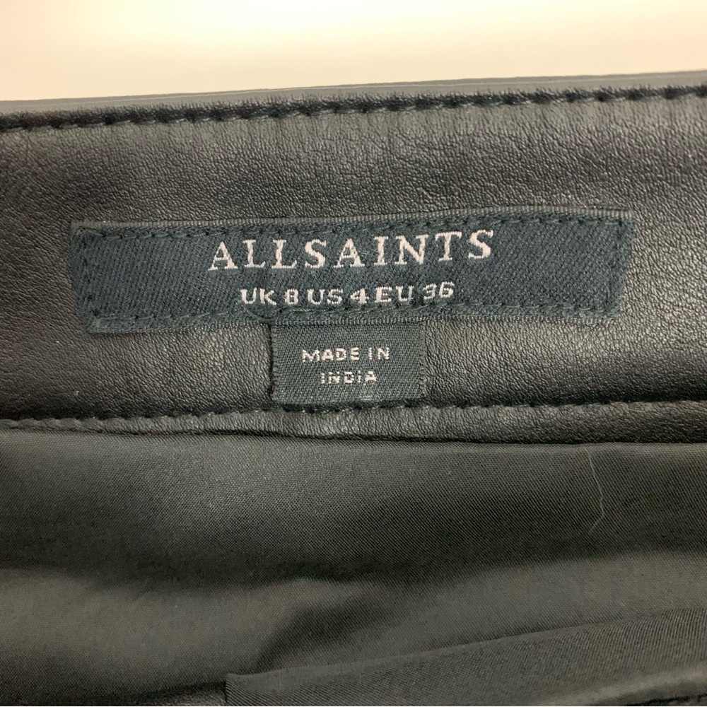 Allsaints black piper faux skirt size 4 - Picture 4 of 12